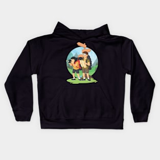 Backpacker Boy and Girl Enjoying Vacation Kids Hoodie